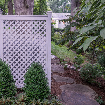 Screening and natural stone pathway