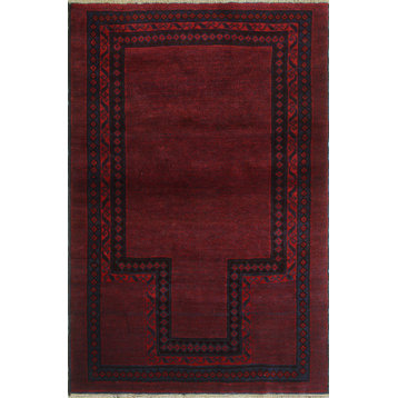Vintage Distressed Udayle Red/Charcoal Rug, 2'11x4'4