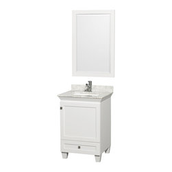 Wyndham Collection Acclaim 24" Single Bathroom Vanity White, White Carrera Top - Bathroom Vanities And Sink Consoles