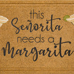 Mohawk Home - Mohawk Home Senorita Margarita Natural 1' 6" x 2' 6" Door Mat - Whether you take it frozen or on the rocks, the humorous style of Mohawk Home's Senorita Margarita Doormat will speak to anyone with a taste for tequila. The synthetic fibers have excellent scraping and wiping properties to help scrape dirt, debris, and absorb water from the bottom of shoes before it is tracked indoors. The durable faux coir does not shed and offers long lasting functionality year after year. Low-profile height offers ideal functionality for high traffic areas and in entryways as it will not obstruct doors from opening or closing. This doormat offers low maintenance upkeep - simply vacuum, shake out, or sweep off debris, spot clean with a solution of mild detergent and water. Do not bleach. Air dry. Dry flat.