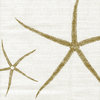 72" Round Tablecloth Sea Star Sand Nature Print Beige Cotton Linen