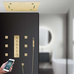 Remote Controlled Rainfall Led Shower System, Style 1- Phone Control Light - Showerheads And Body Sprays