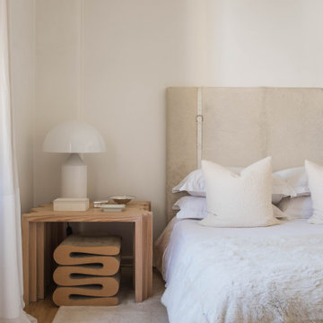 Primary Bedroom Bedside Table with Oluce Attolo Lamp in Lisbon