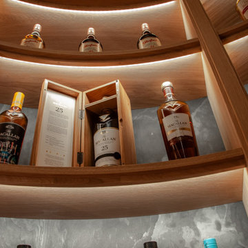 Bespoke Curved Oak Whisky Room