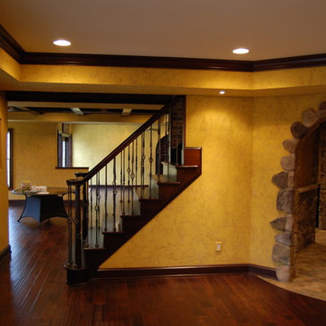 Olde English Aged Plaster Finish throughout an entire Lower Level in Virginia