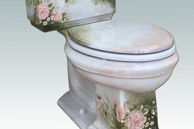 Imagen de cuarto de baño clásico con sanitario de dos piezas