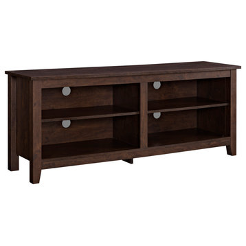 Roseto WEIF30103 58"W Open Design TV Stand Media Cabinet - Traditional Brown