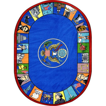 Kid Essentials Rug, Symbols of America, 7'8"x10'9" Oval