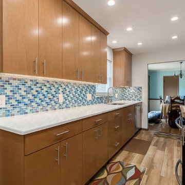 Galley Kitchen Remodel Done with New Custom Cabinets