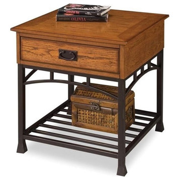 Catania Modern / Contemporary Wood End Table in Brown Finish