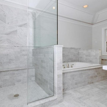 White Carrara Honed 12x24 & 3x12 Bathroom