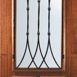 Slab Single Door 80 Alder Warwick Arch Top Arch Lite Wrought Iron - Front Doors