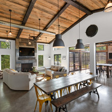 combined living dining with banquette