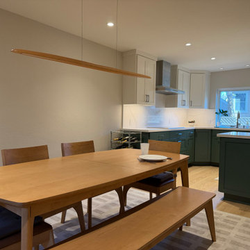 Expanded Green and White Kitchen