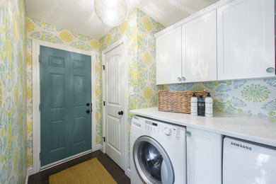 Cottage chic laundry room photo in Edmonton