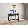 Home Square 2-Piece Set with 3 Drawer Small Chest and Mini Wood Desk in Black