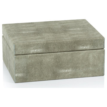 Molfeta Shagreen Leather Decorative Box, Small-9" X 7" X 4"