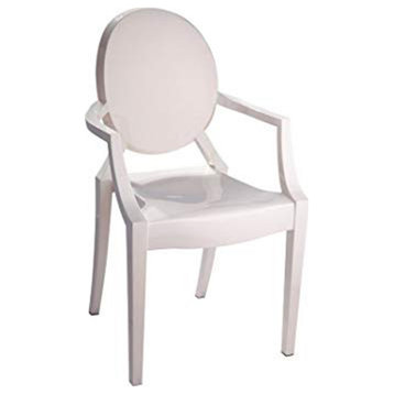 Contemporary Acrylic Arm Chair, Ivory