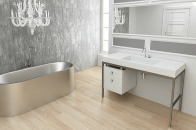 Solid Surface Console With Floating Drawer And Double Wall Neo-Tub