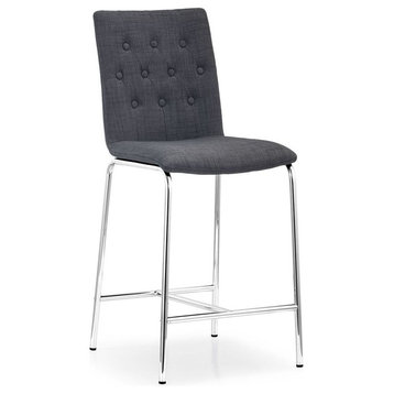 Zuo Modern Uppsala 300338 Counter Chairs, Graphite, Set of 2