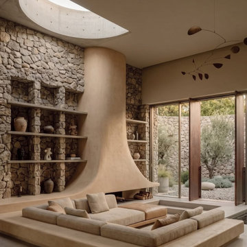 Sala House Amenitá — Una chimenea que nace del techo