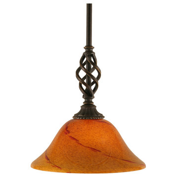 Elegante 1-Light Mini Pendant with Hang Straight Swivel, Dark Granite/Sunset