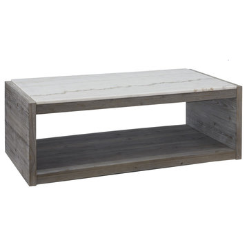 Moonbeam Marble Top Cocktail Table in Moonlit Gray