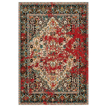Safavieh Classic Vintage Collection CLV701 Rug, Red/Charcoal, 4' X 6'