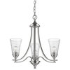 Natalie Collection Chandelier, Satin Nickel, Clear Seeded