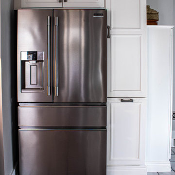 Navy and White Kitchen with Organization