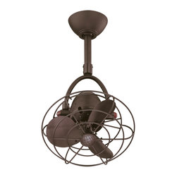 Diane Textured Bronze Single Ceiling Fan with Metal Blades - Ceiling Fans