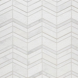 Shift Chevron Mosiac in White - Tile
