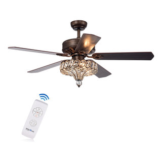 Pilette 52-Inch Ceiling Fan with Crystal Shade (Remote Controlled