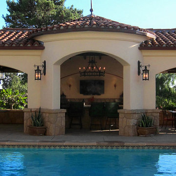 Spanish Style Pool Cabana in Santa Barbara