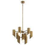 Kichler - Kichler Trentino 9 Light Chandelier, Natural Brass - With Trentino, sleek metal cylinders are designed to maximize light distribution , while they make a striking mid-century modern impression. Each canister features a white interior, creating stark contrast and a robust lighting effect.