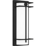 Quoizel - Quoizel SYN8406EK LED Outdoor Wall Mount Syndall Earth Black - Add a modern and functional element to your home`s exterior with Syndall outdoor wall sconces. An integrated LED light source shines brilliantly through opal etched glass shades. Choose from Titanium or Earth Black for a contemporary feel, and illuminate your home today.