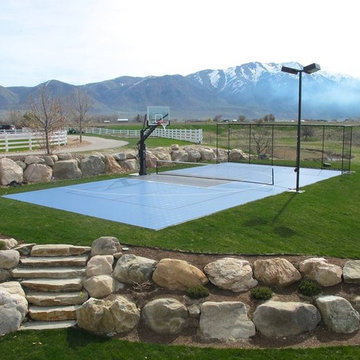 SnapSports® Backyard Home Court with mountain views