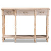 Baxton Studio Rustic Whitewashed Brown Finished Wood 3-Drawer Console Table