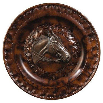 Charger Plate EQUESTRIAN Lodge Horse Head Pie Crust Edge Resin
