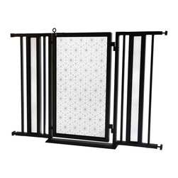 Fusion Gates - Fusion Gate with Linear Lace Design, Black, 36"-52" - Dog Gates