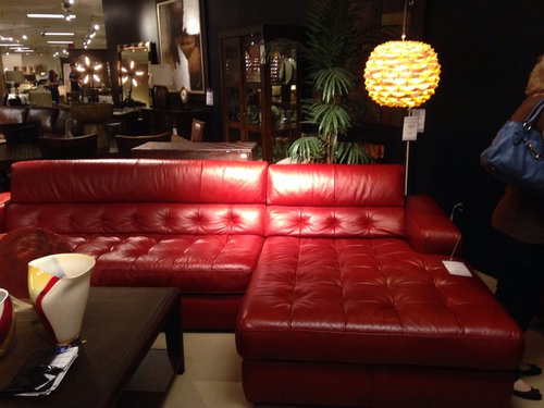 Decorate Around Red Leather Sectional, Red Leather Living Room