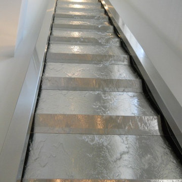 Custom Shiplap Stainless Steel Water Feature - New Orleans, LA
