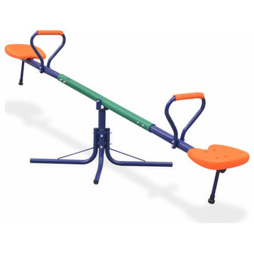 vidaXL 360-Degree Rotating Seesaw Orange Outdoor Kids Children Teeterboards