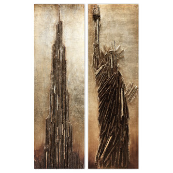 "Stratified & Liberty" Handed Painted Dimensional Wall Art