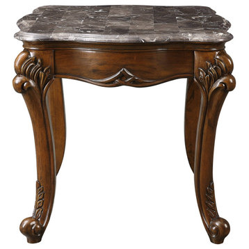 Miyeon End Table, Marble and Cherry