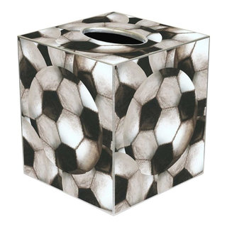 TB1225 - Antique Soccer Tissue Box Cover - Traditional - Tissue Box Holders  - by Marye-Kelley