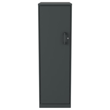 Space Solutions 4 Shelf Personal Metal Locker Storage Cabinet Locking Charcoal