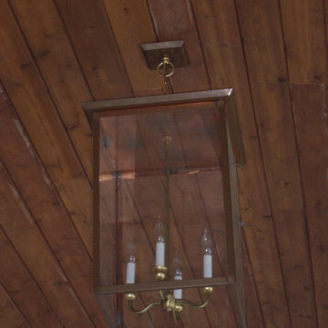 Flush Mounted Lantern, Bronze Lighting, Shopping Center Lighting