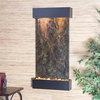 Whispering Creek Water Feature, Green Marble, Blackened Copper