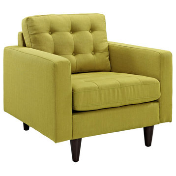 Empress Upholstered Fabric Armchair, Wheatgrass